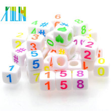 white back in colored letters acrylic single alphabet cube beads